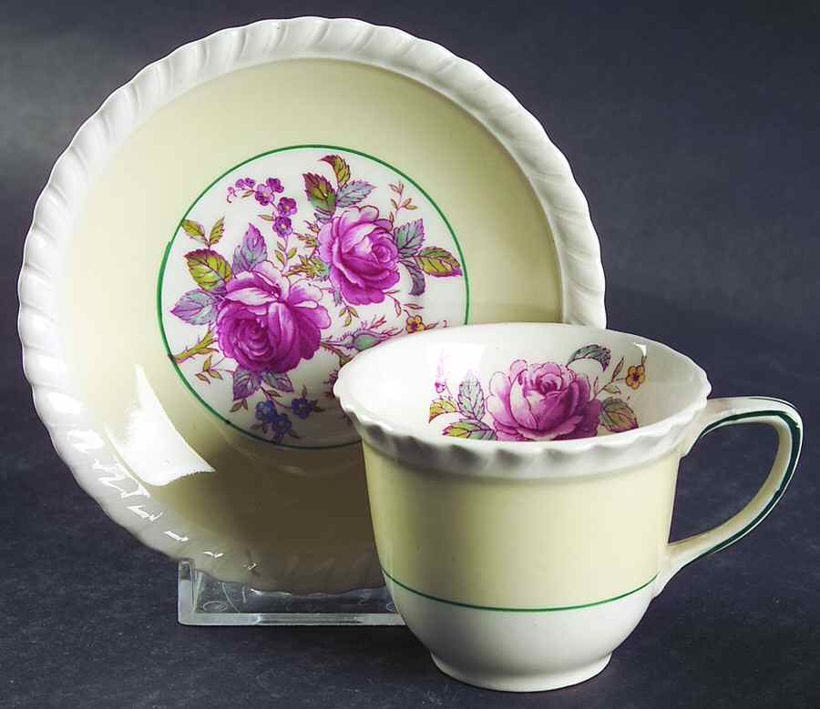 JB21 Yellow (LIGHT) Flat Demitasse Cup & Saucer Set by Johnson Brothers-1