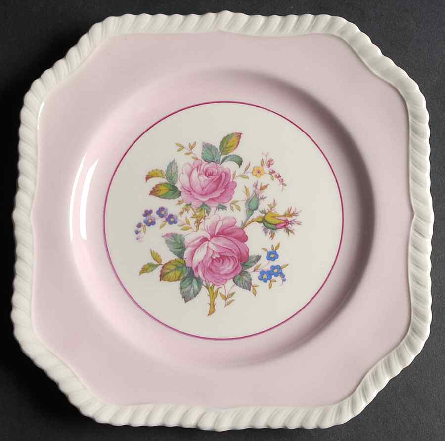 JB21 Pink Square Salad Plate by Johnson Brothers-1