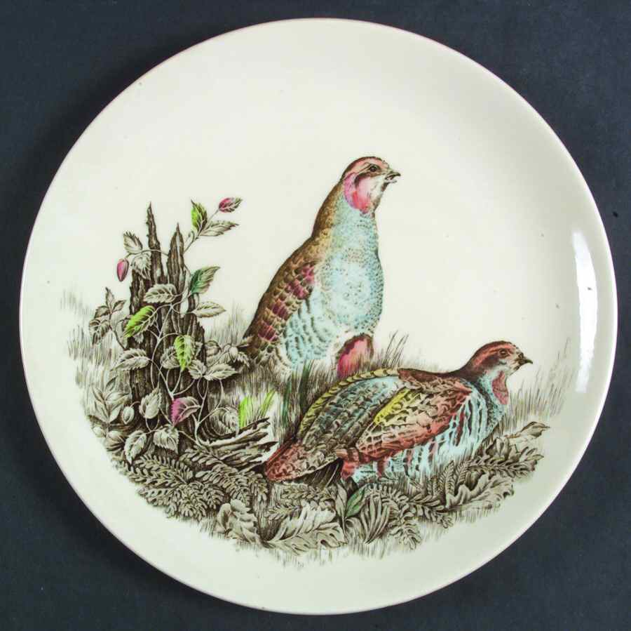Game Birds Cream Large Round Dinner Plate by Johnson Brothers-1