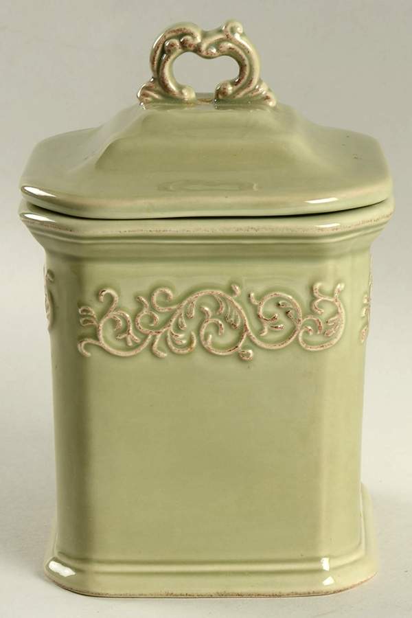 Vintage Sage Small Canister & Lid by JCPenney-1