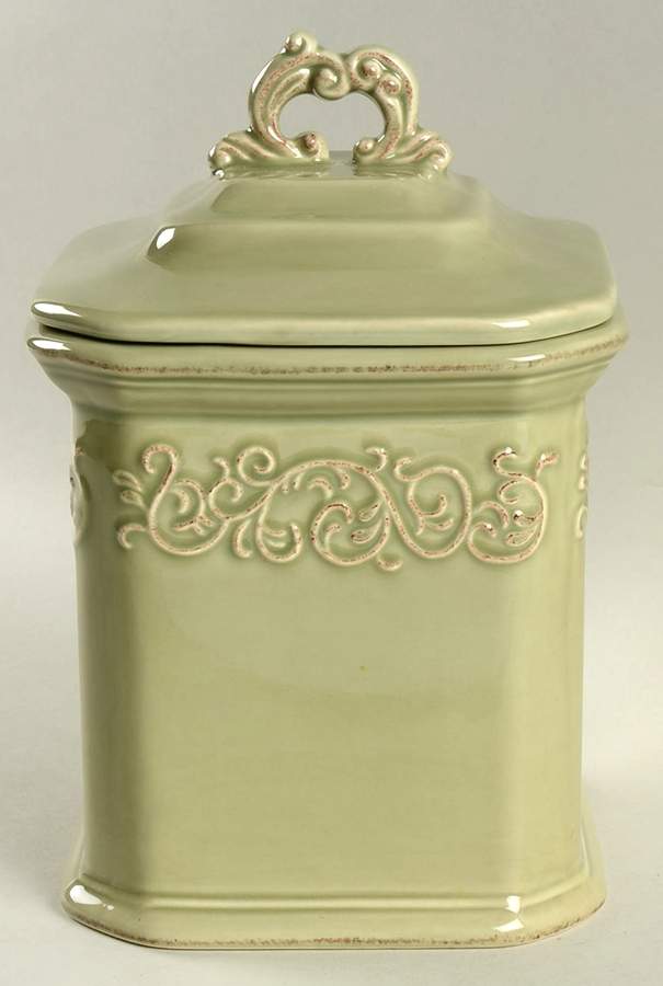 Vintage Sage Medium Canister & Lid by JCPenney-1