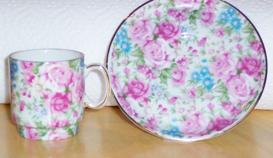 2107 Flat Demitasse Cup & Saucer Set by Japan-1