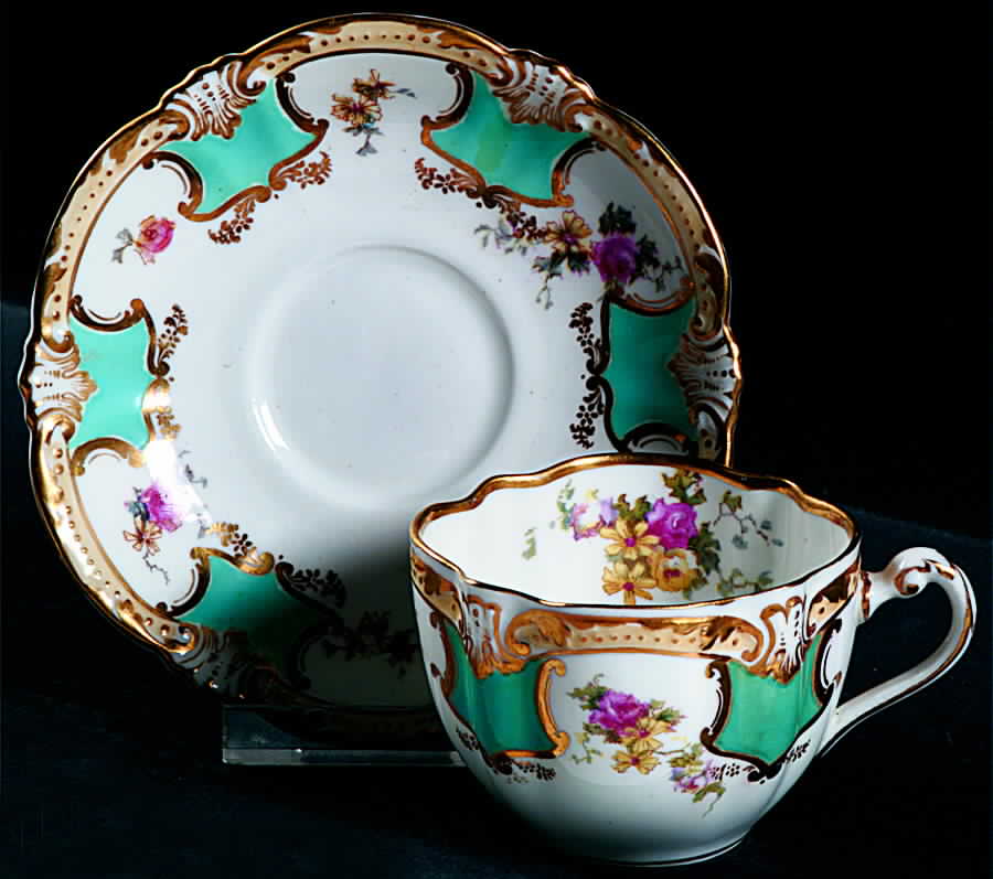 A4602 Flat Cup & Saucer Set by George Jones & Sons-1