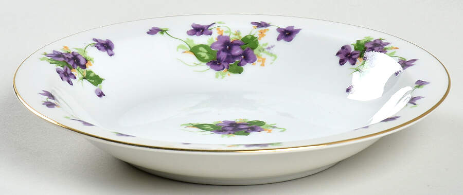 Sweet Violet Rim Soup Bowl by Japan-1