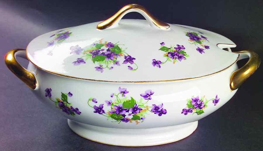 Sweet Violet Oval Tureen & Lid by Japan-1