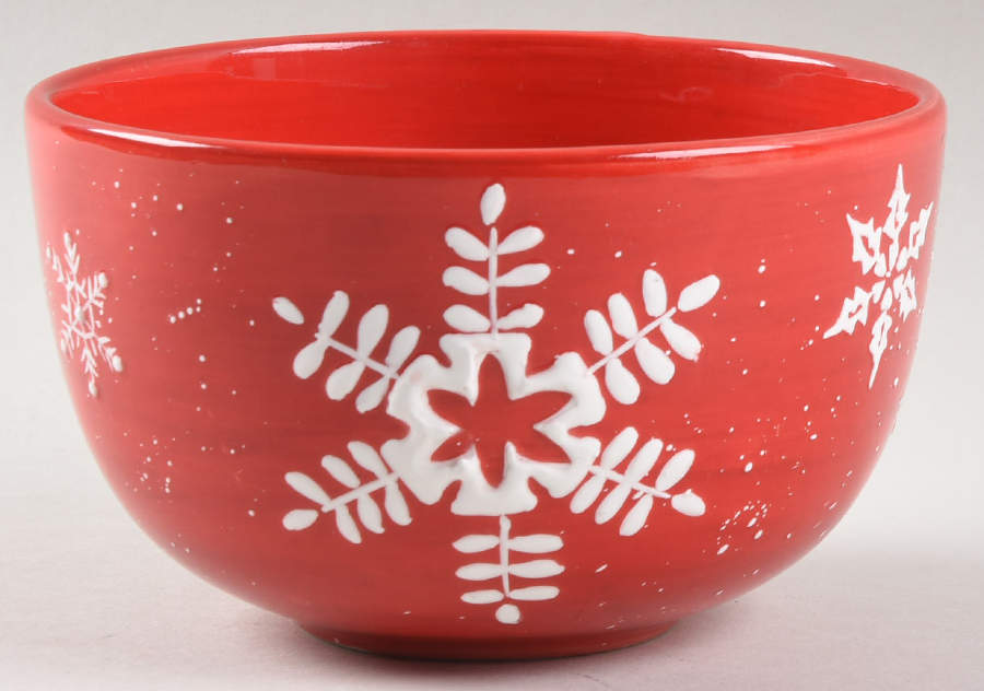 Snowflake (White Snowflakes) Fruit/Dessert (Sauce) Bowl by JCPenney-1