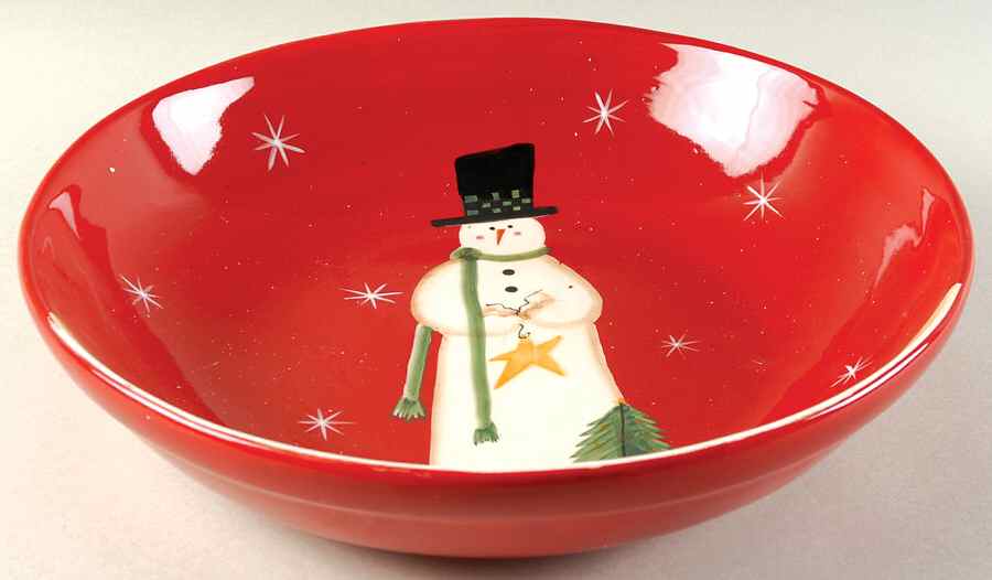 Snowman (One Snowman) 13" Pasta Serving Bowl by JCPenney-1