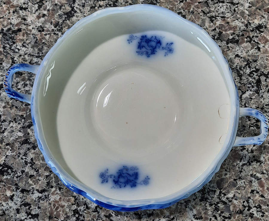 Richmond (Flow Blue, Gold Accent) Round Vegetable No Lid by Johnson Brothers-1