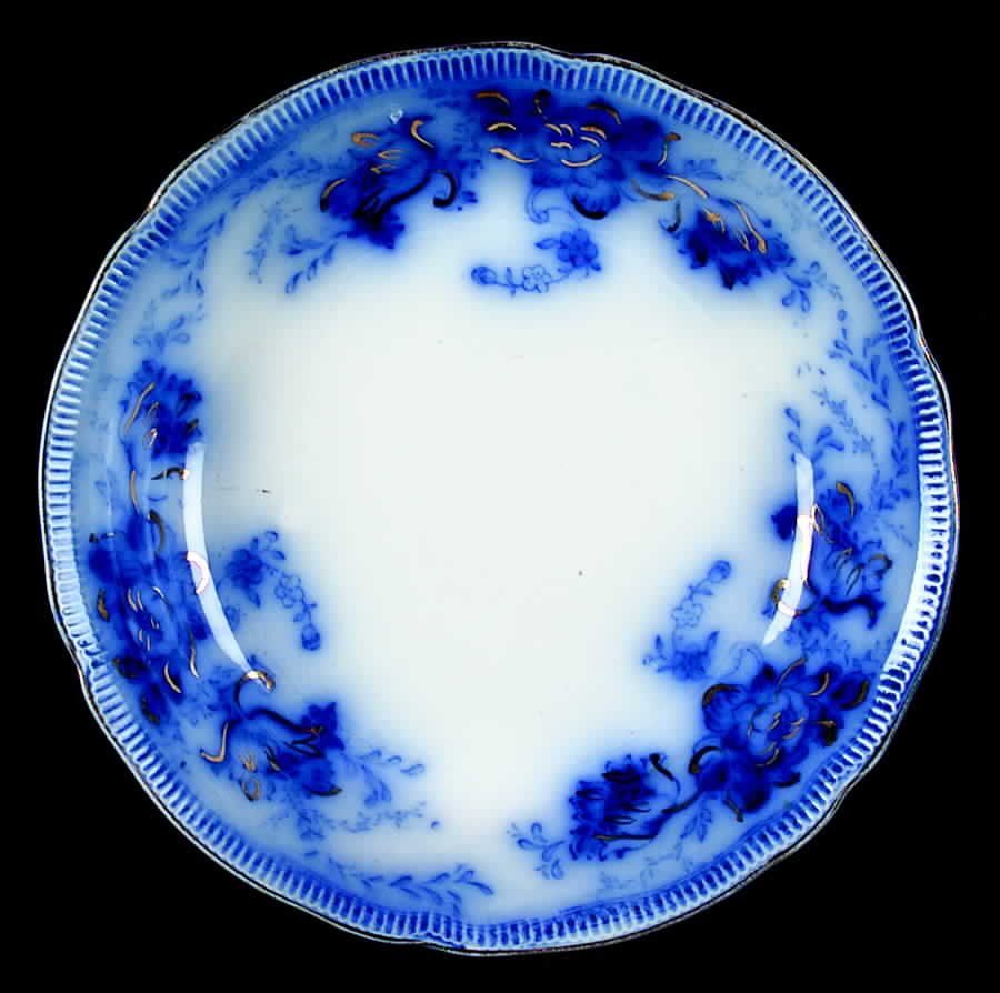 Richmond (Flow Blue, Gold Accent) Coupe Soup Bowl by Johnson Brothers-1