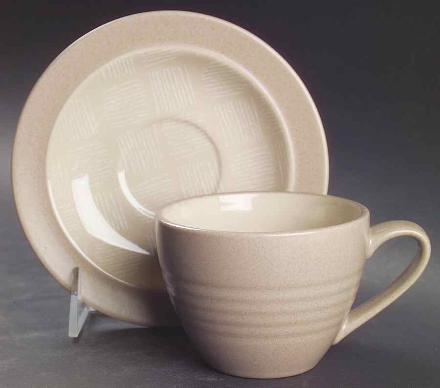 Hessian Flat Cup & Saucer Set by Johnson Brothers-1