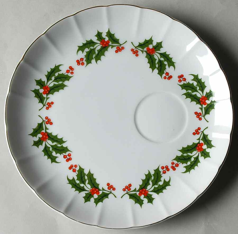 Christmas Holly (Porcelain) Snack Plate by All the Trimmings-1