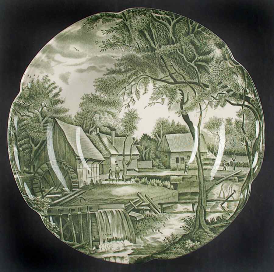 Watermill Green Rim Soup Bowl by Johnson Brothers-1
