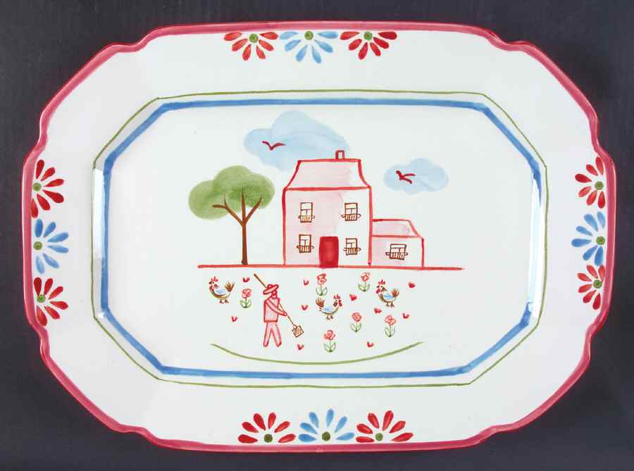 Farmhouse Chic (Accessories) 15" Oval Serving Platter by Johnson Brothers-1