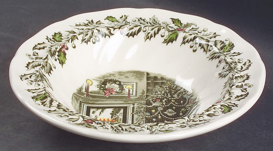 Merry Christmas ("From an Original Hand Engraving" Rim Fruit/Dessert (Sauce) Bowl by Johnson Brothers-1