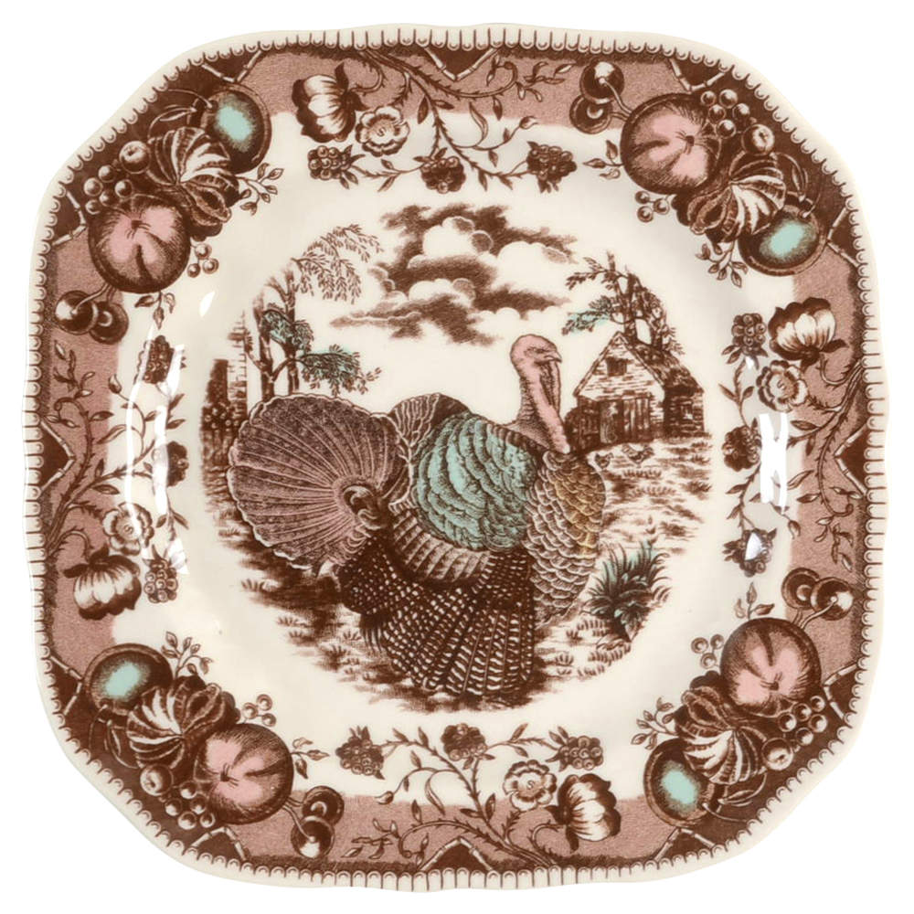 His Majesty (England 1883 Backstamp) Square Accent Salad Plate by Johnson Brothers-1