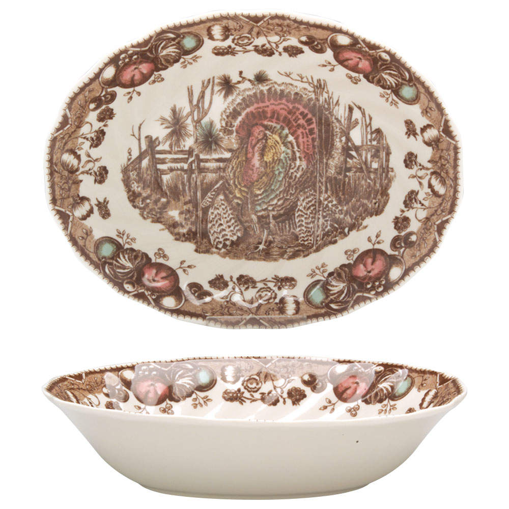 His Majesty (England 1883 Backstamp) 9" Oval Vegetable Bowl by Johnson Brothers-1