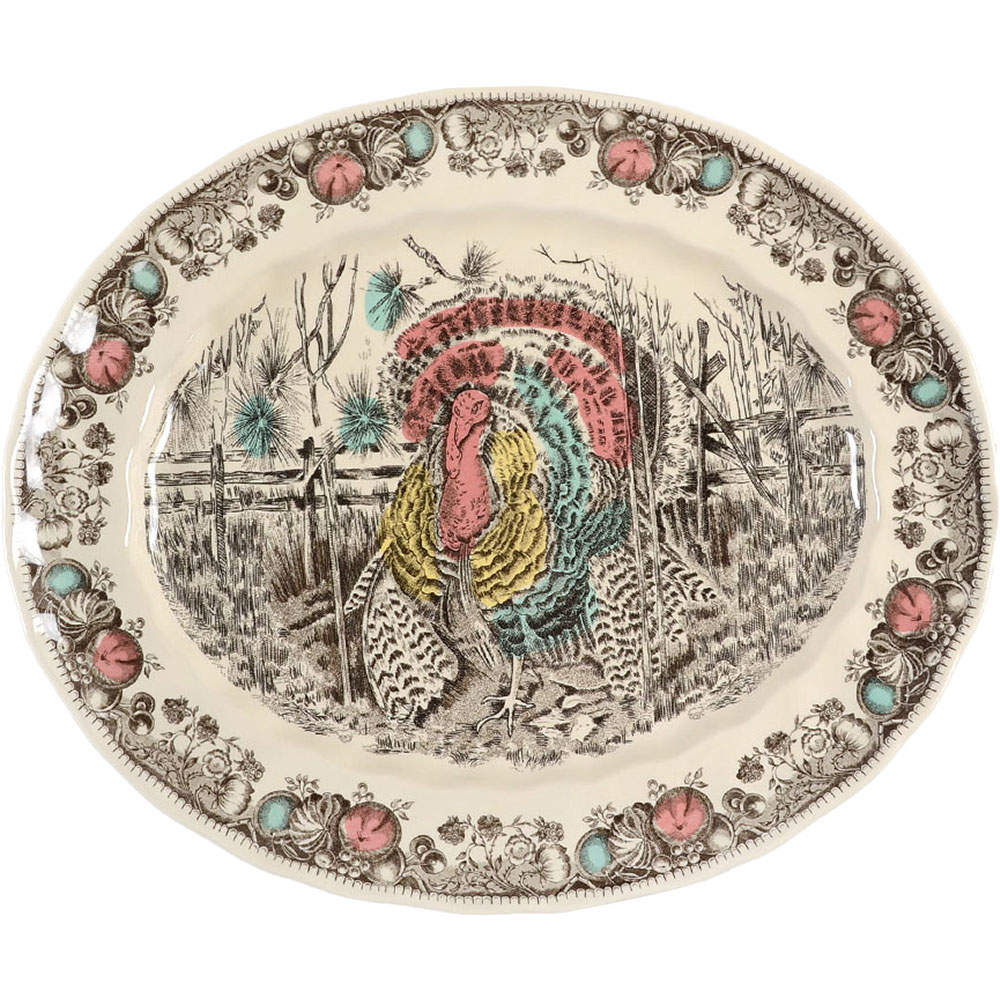 His Majesty (England 1883 Backstamp) 15" Oval Serving Platter by Johnson Brothers-1
