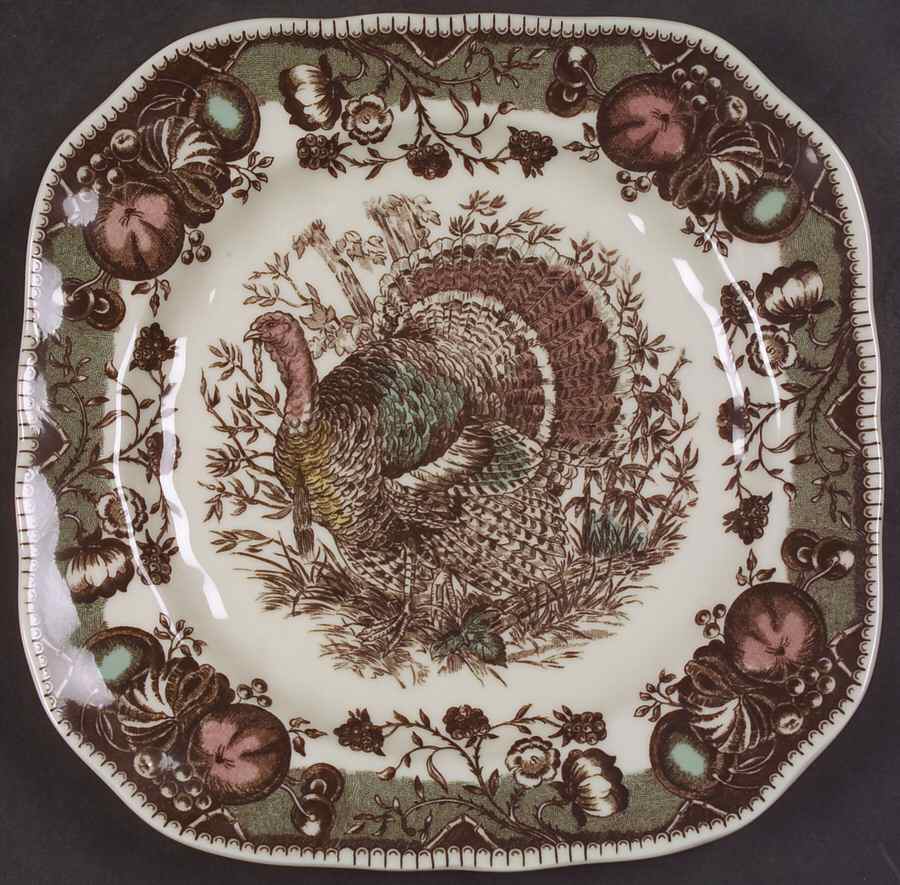 His Majesty (England 1883 Backstamp) Square Accent Salad Plate by Johnson Brothers-1