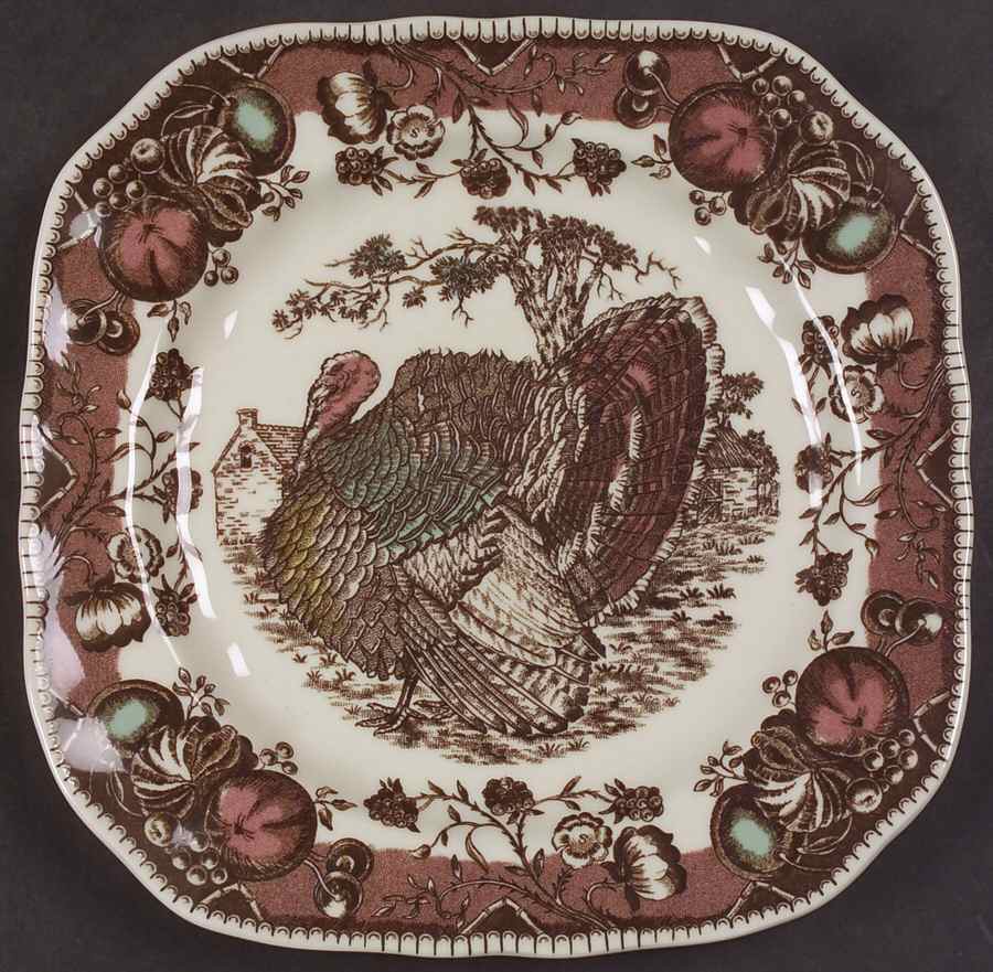 His Majesty (England 1883 Backstamp) Square Accent Salad Plate by Johnson Brothers-1
