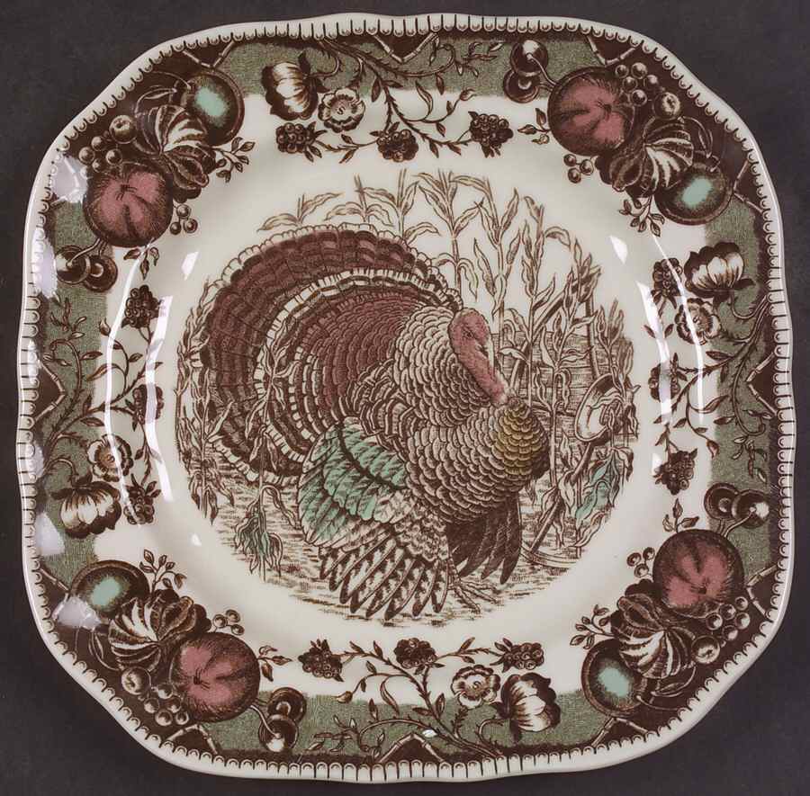 His Majesty (England 1883 Backstamp) Square Accent Salad Plate by Johnson Brothers-1