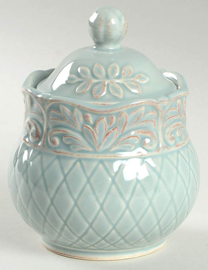 Isabella Blue Sugar Bowl & Lid by JCPenney-1
