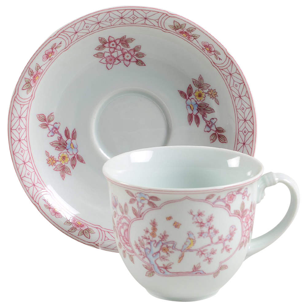 Singapore Bird Flat Cup & Saucer Set by Johnson Brothers-1
