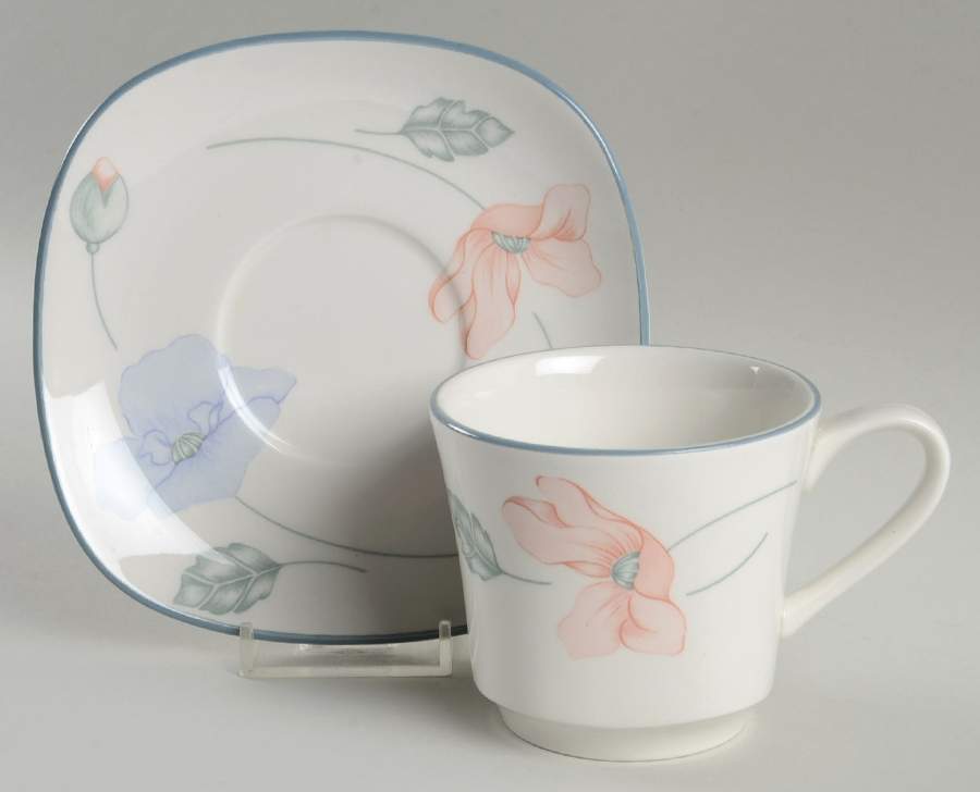 Poppy Lane Flat Cup & Saucer Set by Johnson Brothers-1