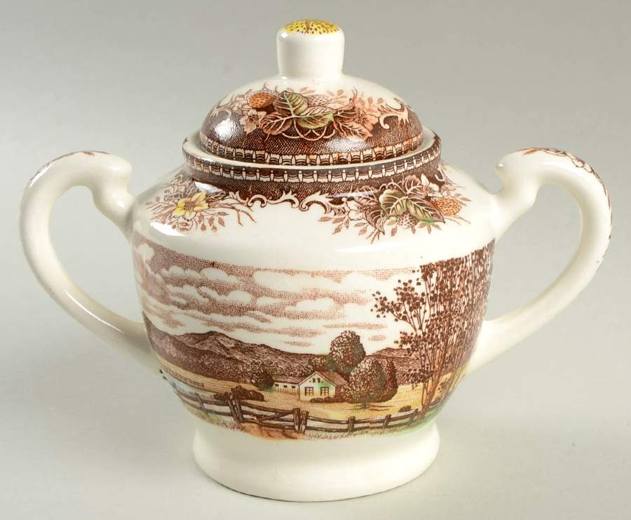 Meadow Brown Multicolor Sugar Bowl & Lid by Japan-1