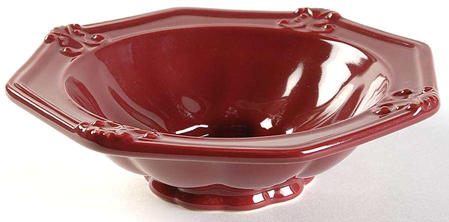Vintage Burgundy Soup/Cereal Bowl by JCPenney-1