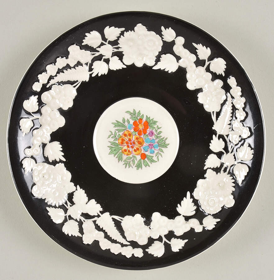 Rhapsody Black Saucer by George Jones & Sons-1