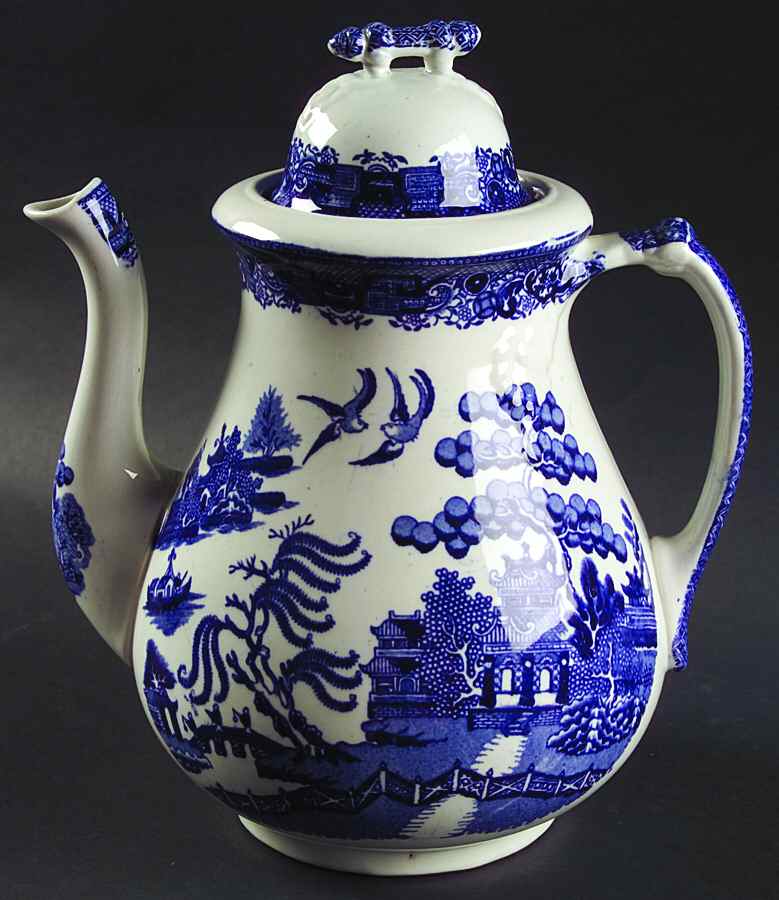 Blue Willow Coffee Pot & Lid by John Meir & Sons-1