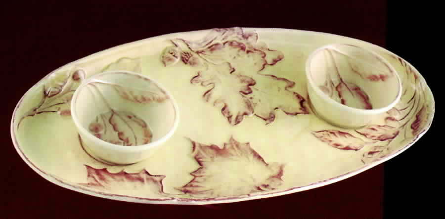 Leaf Dance 20" Oval Platter & 2 Dip Bowls by Jay Willfred-1