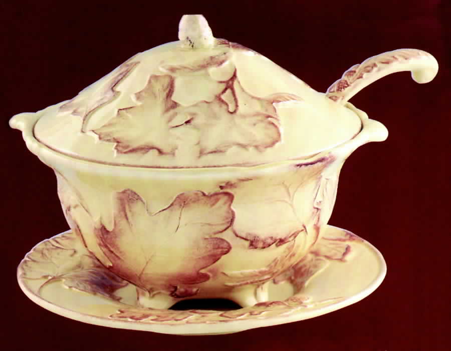 Leaf Dance Tureen & Lid w/Ladle & Underplate by Jay Willfred-1
