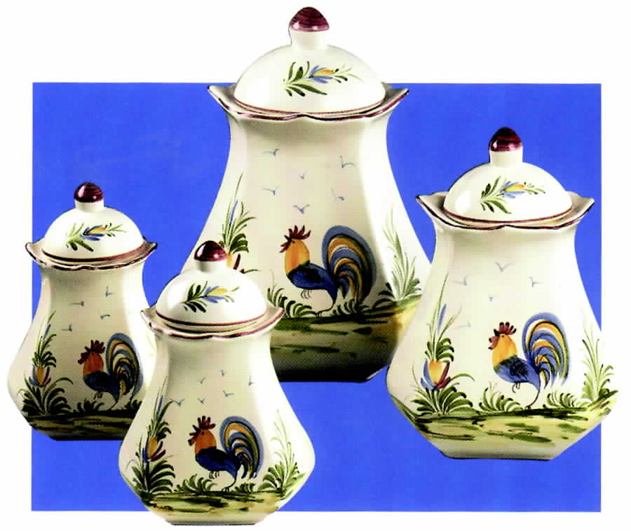 Roosters Large Canister & Lid by Jay Willfred-1