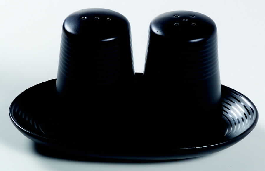 Colin Cowie Noir (Nero, Black) (3 Pc) Salt & Pepper Tray Set by JCPenney-1