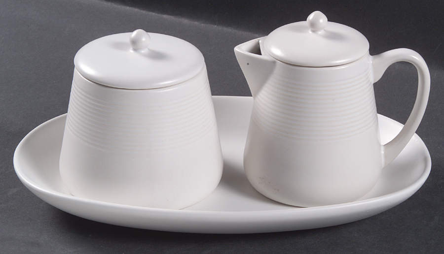 Bianco Creamer & Sugar with Lid & Tray Set by JCPenney-1