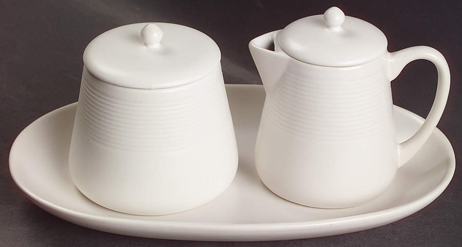 Bianco Creamer & Sugar with Lids & Tray by JCPenney-1