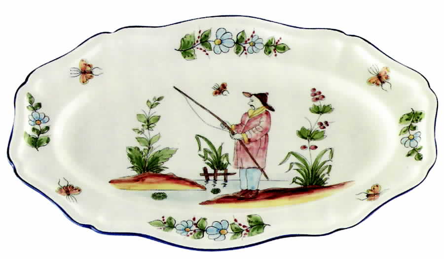 Chinoiserie (Multicolor) 15" Oval Serving Platter by Jay Willfred-1