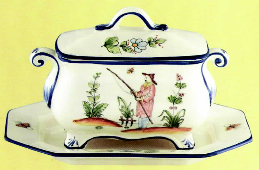 Chinoiserie (Multicolor) Tureen & Lid w/Underplate by Jay Willfred-1