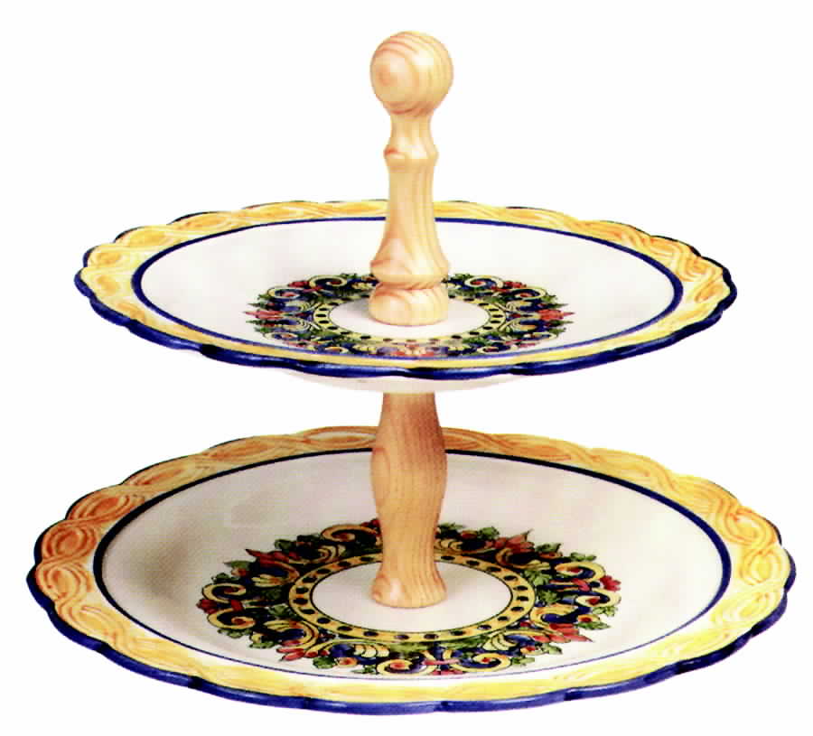 Rouen 2 Tiered Serving Tray (Dinner & Salad Plate) by Jay Willfred-1