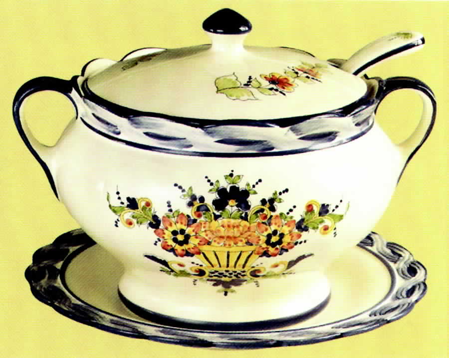 Rouen Tureen & Lid w/Ladle & Underplate by Jay Willfred-1