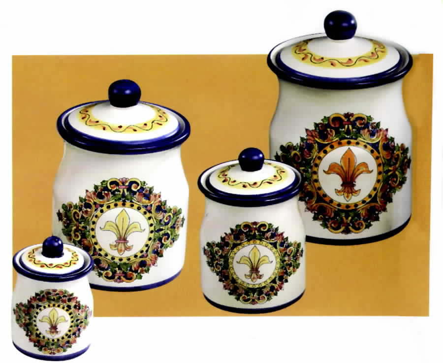 Fleur De Lis Large Canister & Lid by Jay Willfred-1