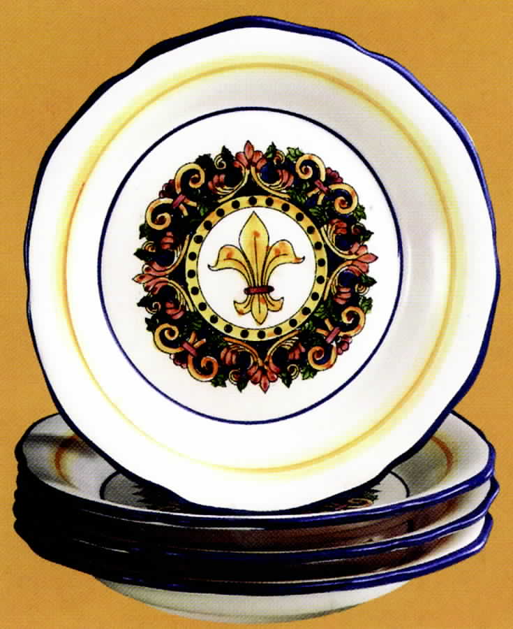 Fleur De Lis Luncheon Plate by Jay Willfred-1