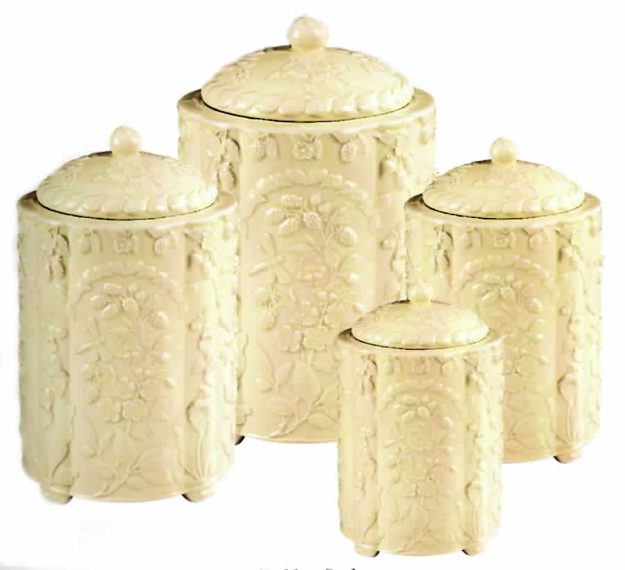 English Meadow (Cream) (4 Piece) Canister Set (Box Set) by Jay Willfred-1