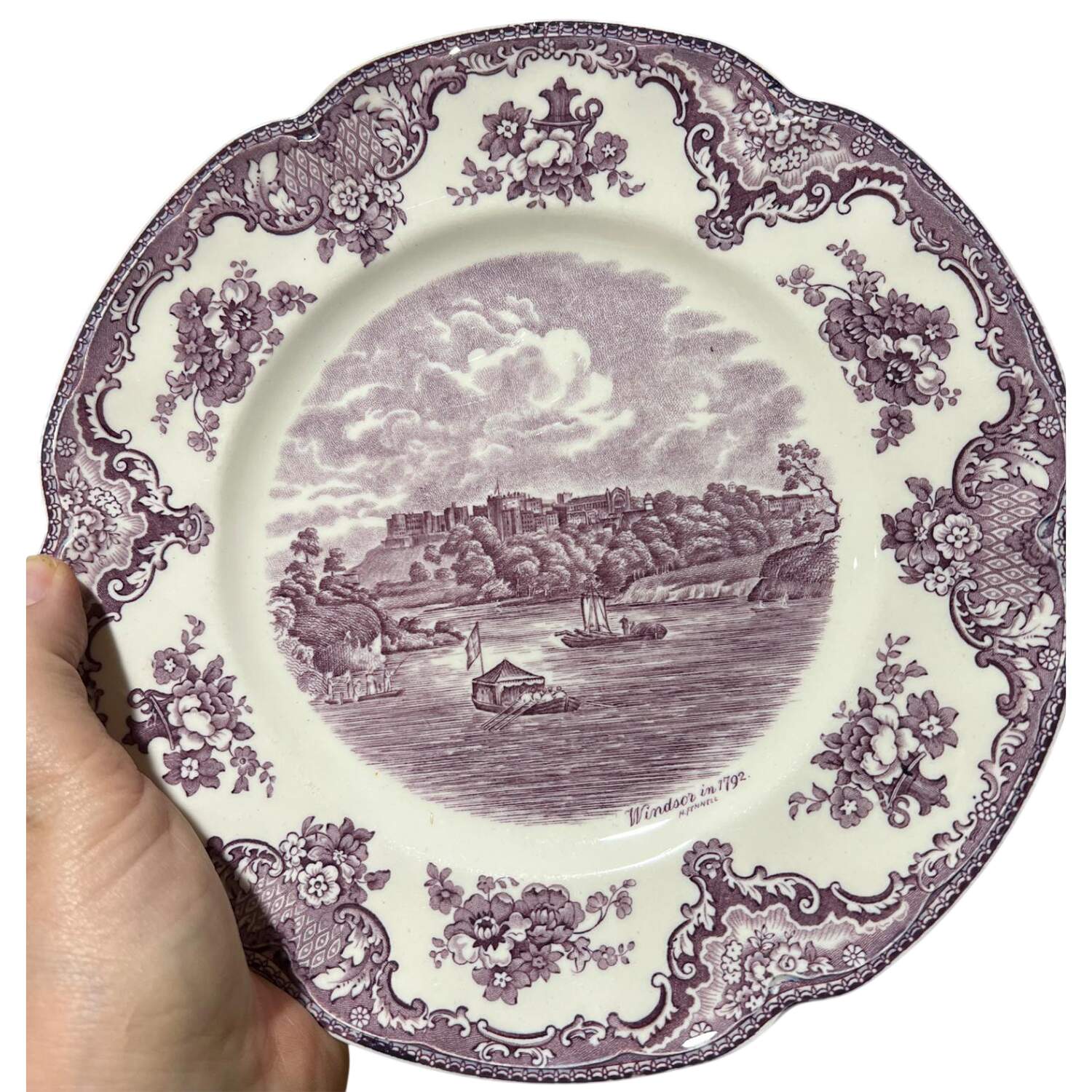 Old Britain Castles Lavender (Ribbed Edge) Luncheon Plate by Johnson Brothers-1