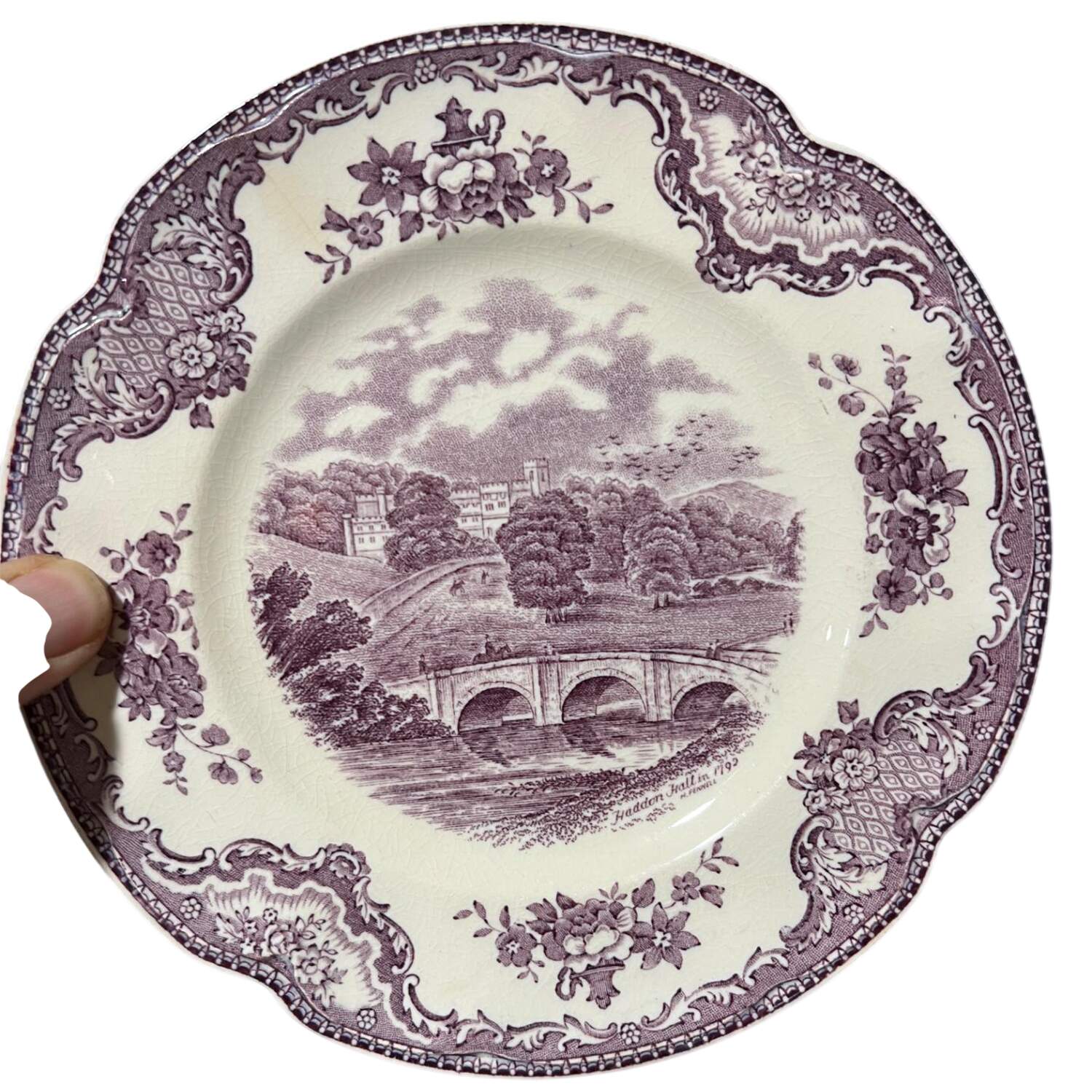Old Britain Castles Lavender (Ribbed Edge) Bread & Butter Plate by Johnson Brothers-1