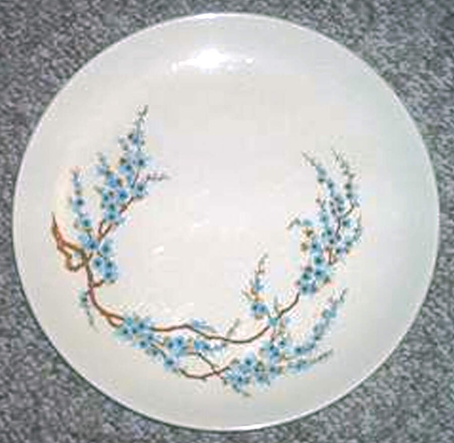 Plum Blossom Blue Dinner Plate by Japan-1