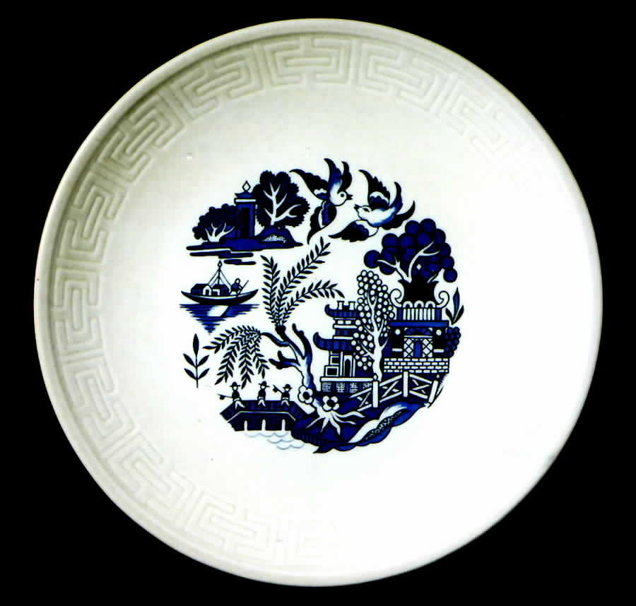 Willow Blue (Embossed Greek Key) Dinner Plate by Johnson Brothers-1