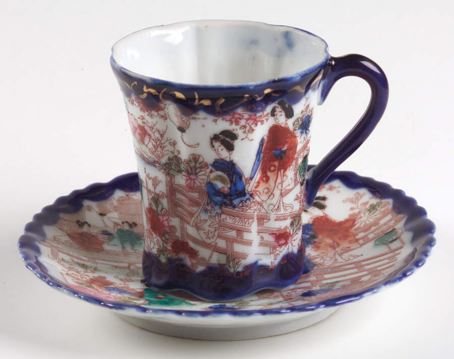 JAP436 Flat Demitasse Cup & Saucer Set by Japan-1