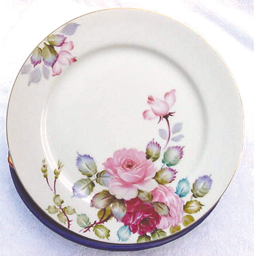 Pink Rose Dinner Plate by Japan-1